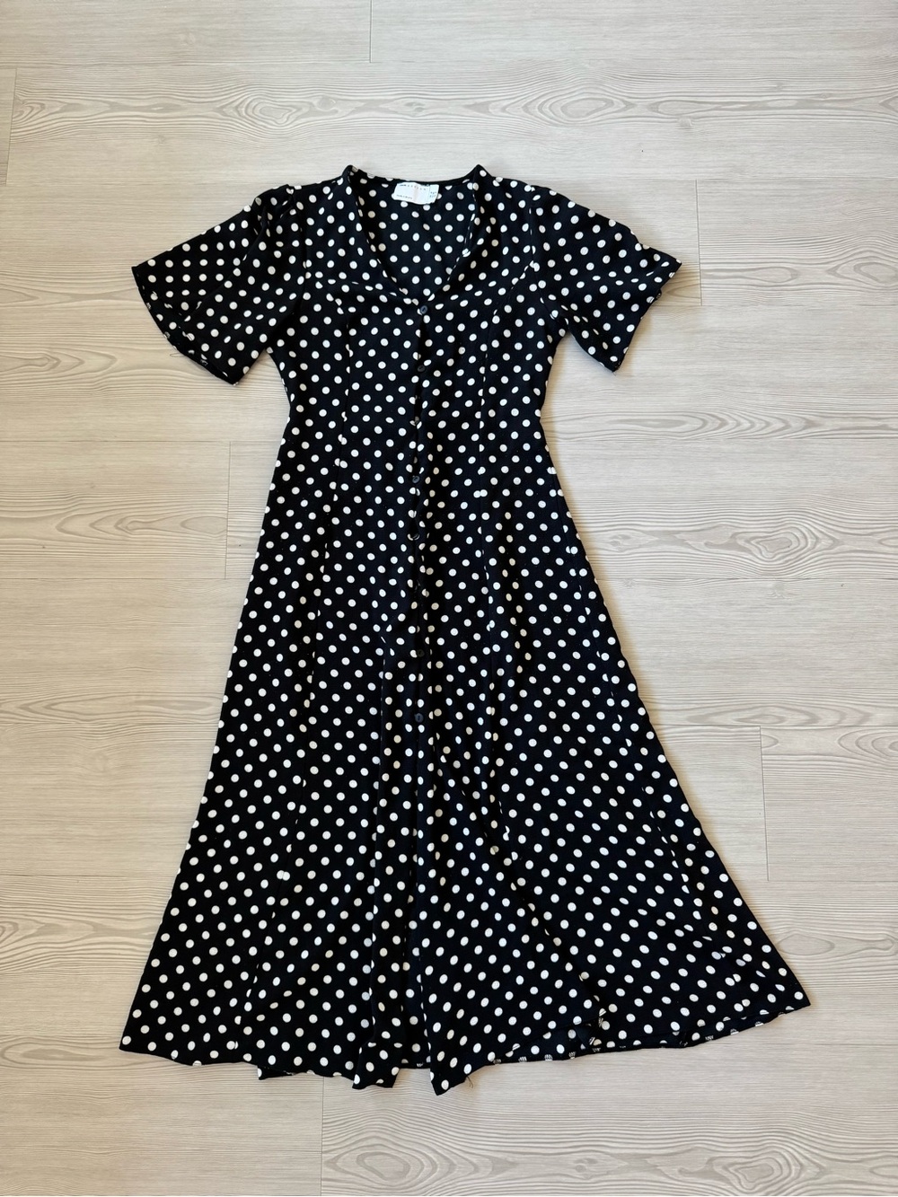 ASOS Black Polka Dot Midi Dress